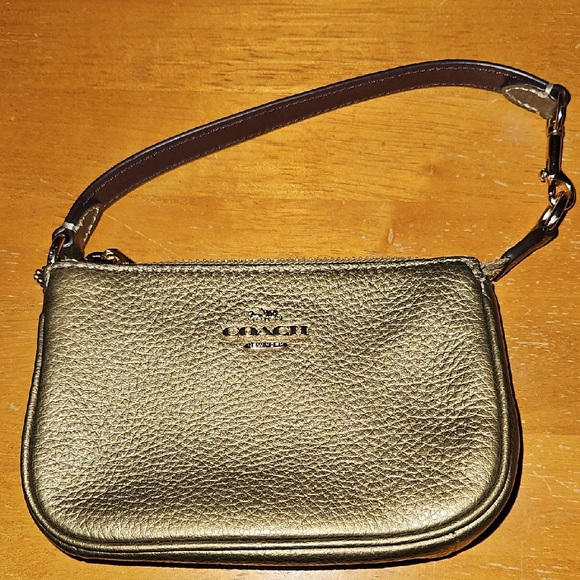 Coach Handbags - Coach Metallic Gold Wristlet